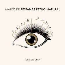 Mapeo de pestañas estilo natural: 7, 8, 9, 10, 11, 10, 9, 8.